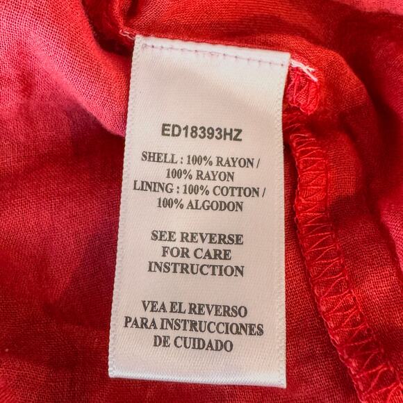 En Crème, Red/White Polka Dot Bohemian Ruched Waist Mini Dress, Women’s Medium - Picture 8 of 9